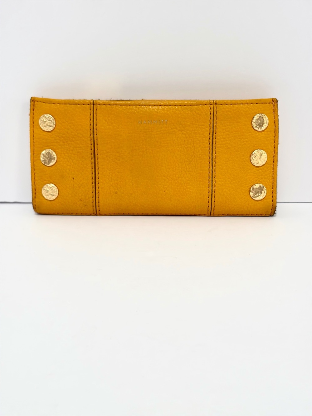 HAMMITT 110 North Wallet In Tangerine 🍊 With Brushed Gold Hammered Rivets